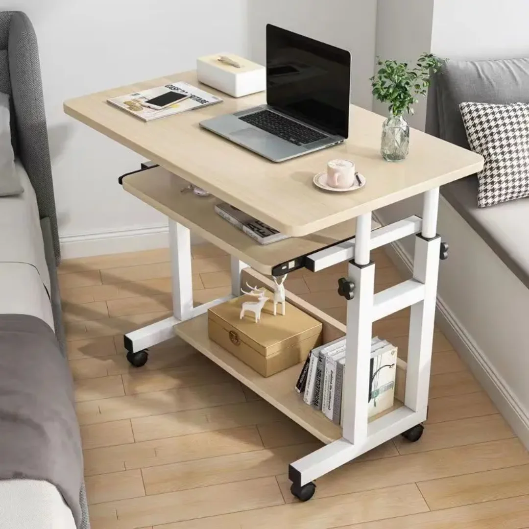 Bureau mobile réglable à roulettes