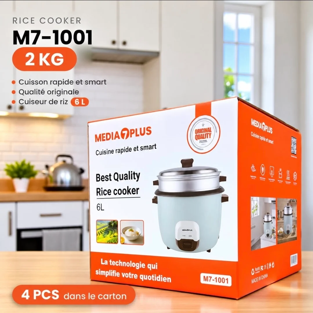 Marmite, Cuiseur à riz Media7Plus M7-1001 — 6 L , 2Kilo