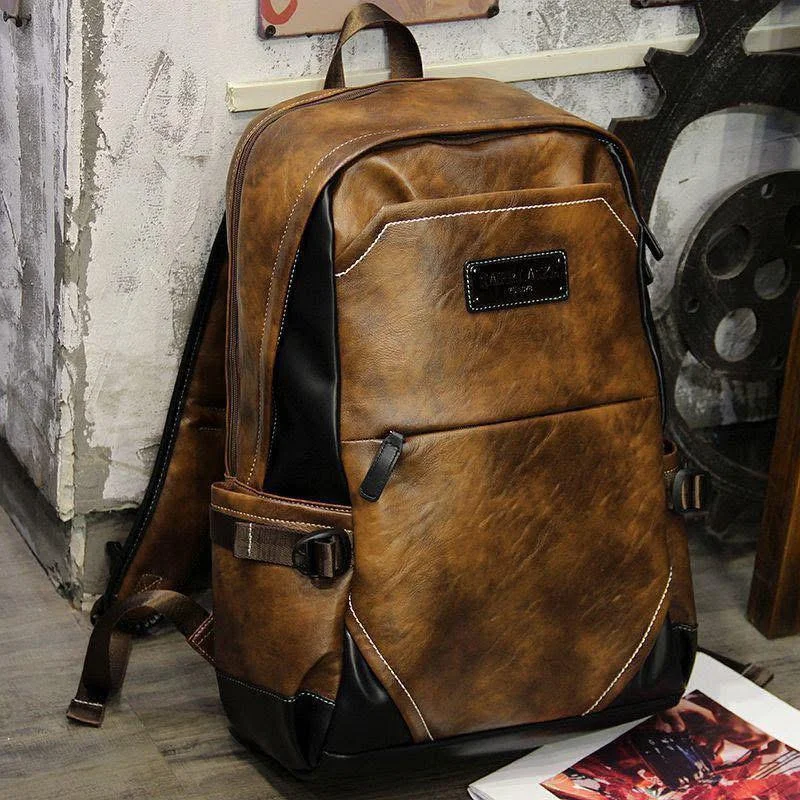 Sac à dos marron style vintage