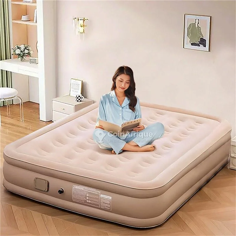 Matelas gonflable surélevé beige