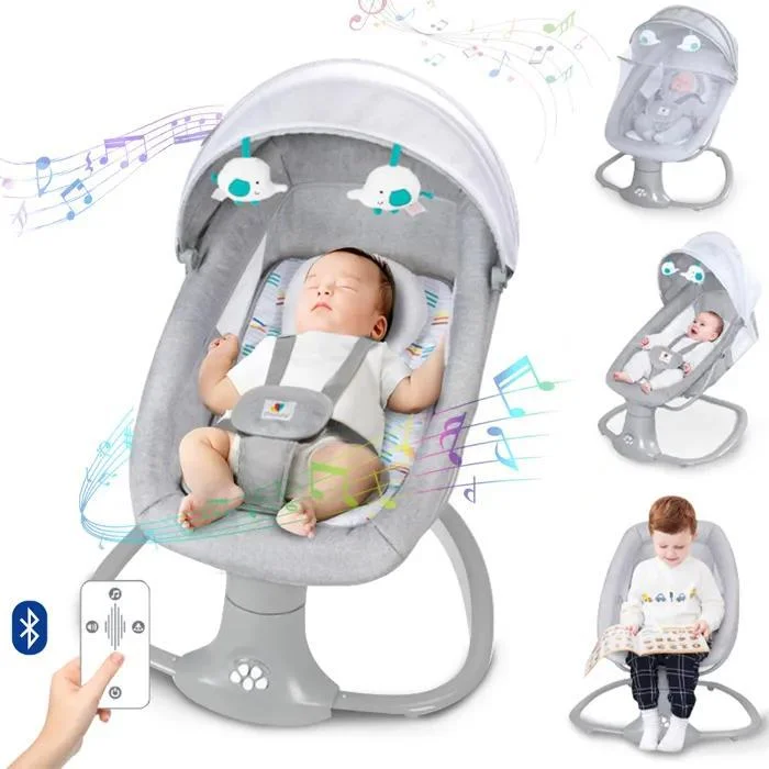 Balancelle bébé grise avec télécommande