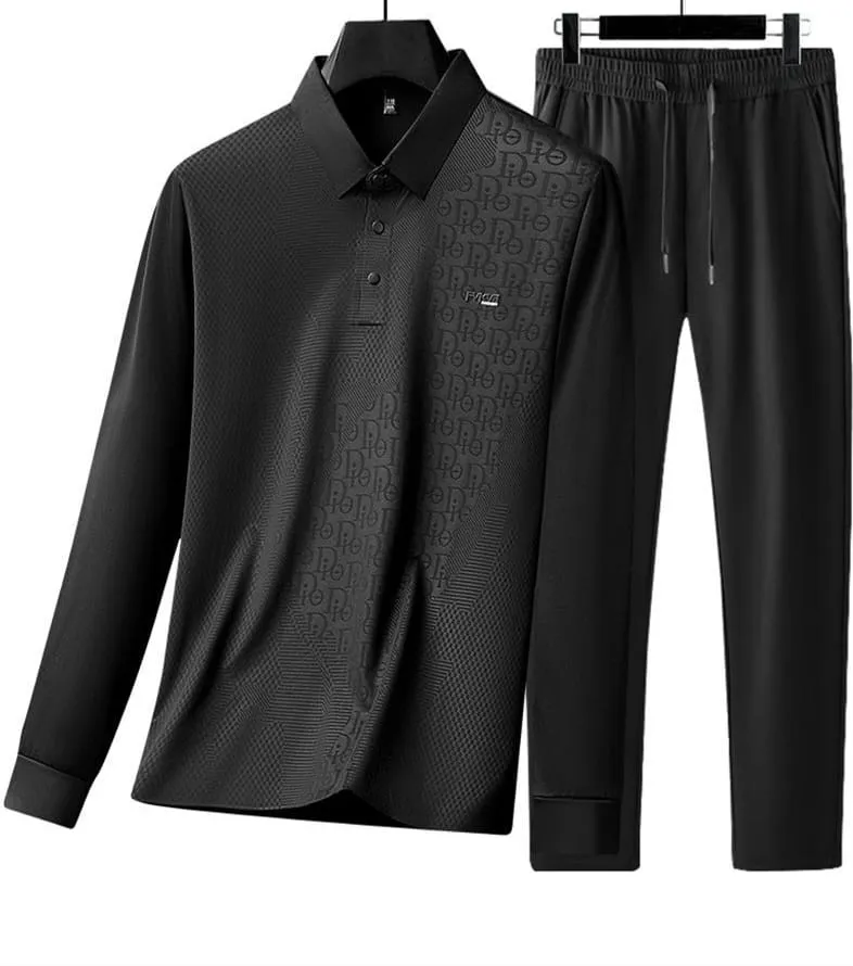Ensemble polo manches longues et pantalon noir