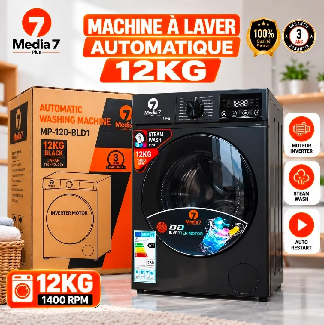 Lave-linge Media7 Plus MP-120-BLD1 – 12 kg