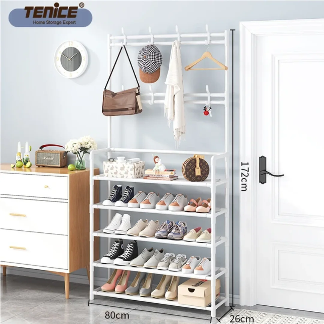 Porte-manteau avec étagère à chaussures
