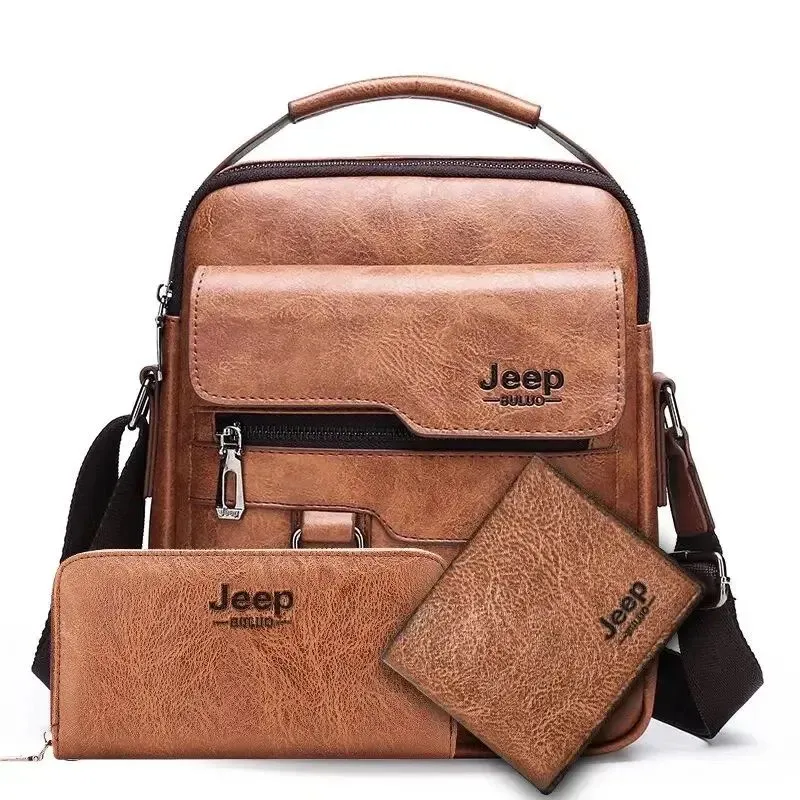 Sac Homme Jeep 3en1, en Similicuir PU, Sacoche Business Élégante et Personnalisable